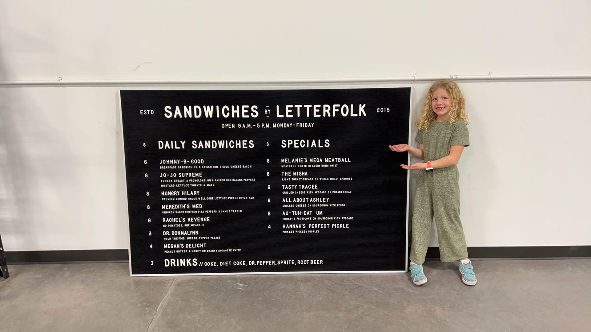 Sandwich Menu - Large Scale
